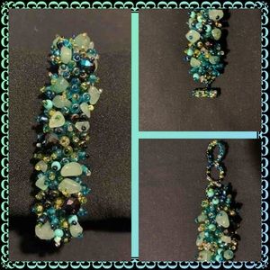 Blue & Green Beads with stones bracelet